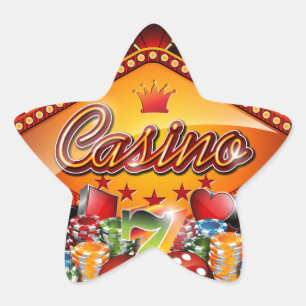 Sticker Étoile Illustration de casino avec éléments de jeu