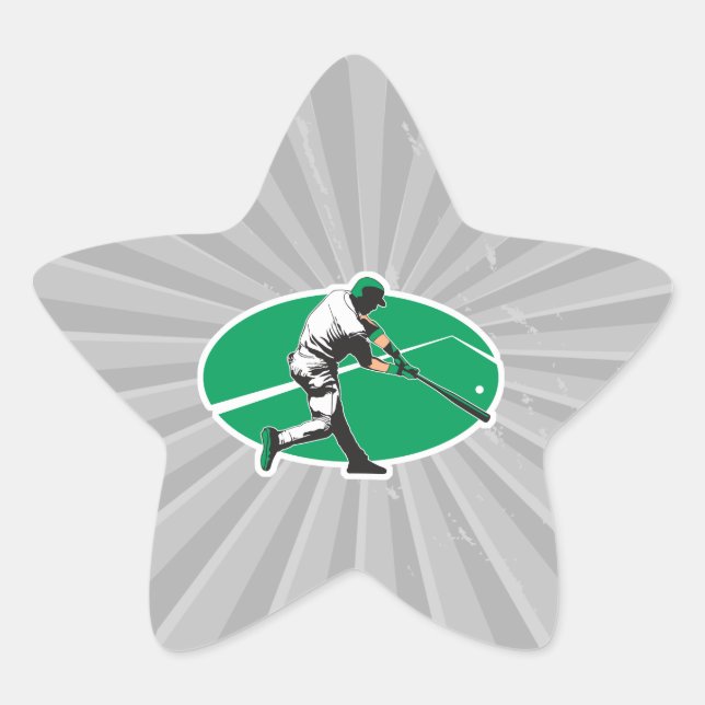 Sticker Étoile illustration vectorielle de baseball hitter (Devant)