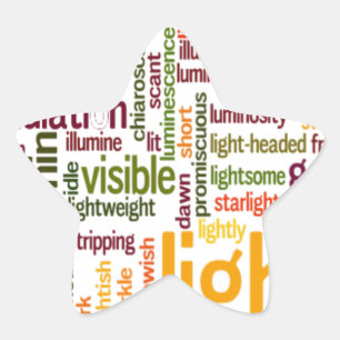 Sticker Étoile Impression Cloud Word clair