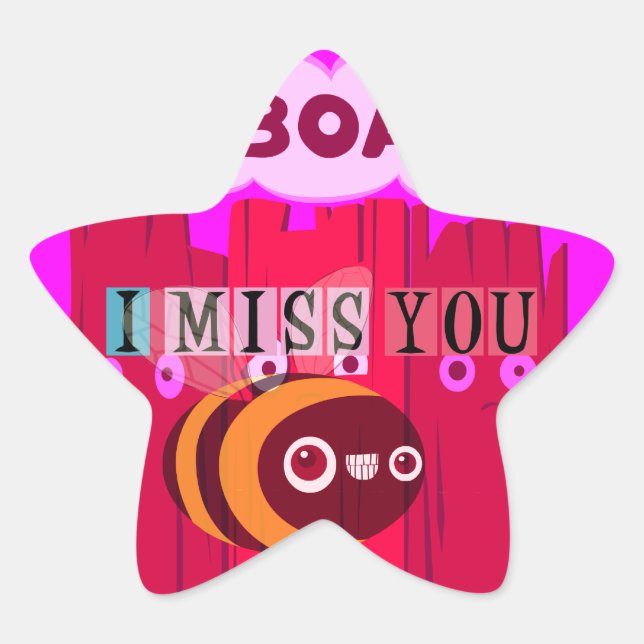 Sticker Étoile Impression d'abeilles (Devant)