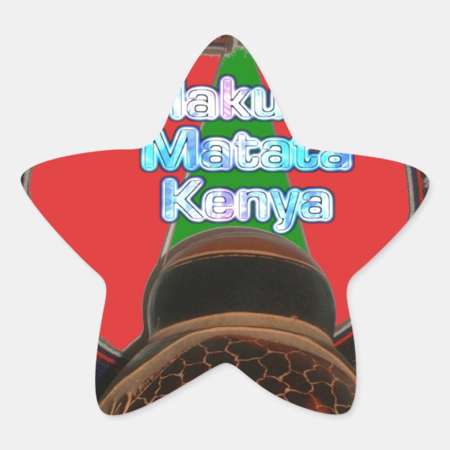 Sticker Étoile Imprimer Hakuna Matata Kenya Art (Devant)