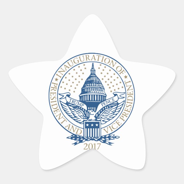 Sticker Étoile Inauguration présidentielle Trump Pence 2017 (Devant)