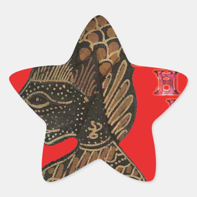 Sticker Étoile Indonesi Shadow Puppet Hohoho Design sur toile rou (Devant)