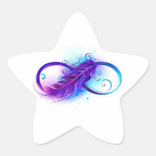Sticker Étoile Infinity with purple feather