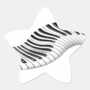 Sticker Étoile Instruments de musique Keyboard Piano Notes Art
