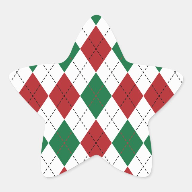 Sticker Étoile Jacquard de Noël Motif (Devant)