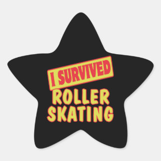 STICKER ÉTOILE J'AI SURVÉCU AU PATINAGE ROLLER