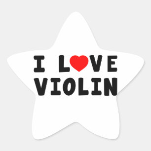 Sticker Étoile J'aime le violon