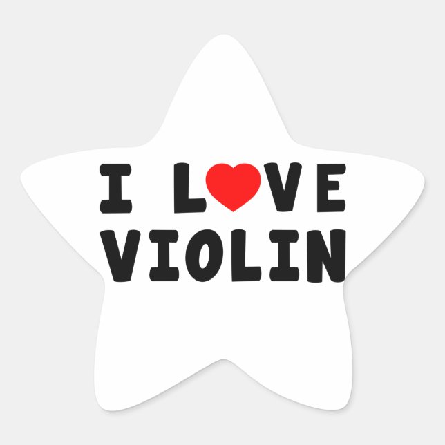Sticker Étoile J'aime le violon (Devant)