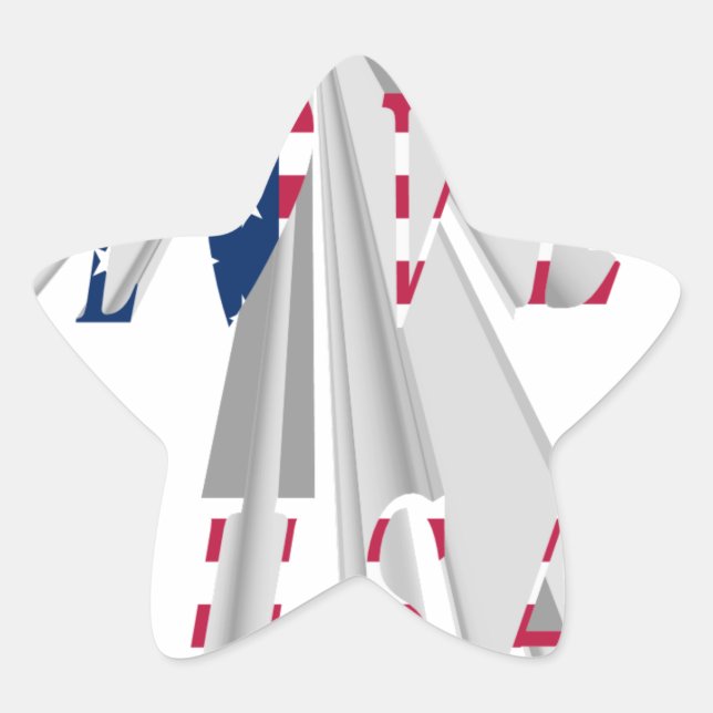 STICKER ÉTOILE J'AIME LES USA (Devant)