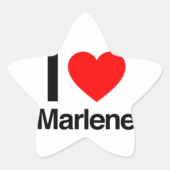 Sticker Étoile j'aime marlene (Devant)