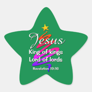 Sticker Étoile JÉSUS ROI DES ROIS   Vert moderne   Noël