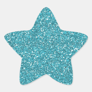 Sticker Étoile Jolie Aqua Blue Parties scintillant étincelante