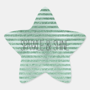 Sticker Étoile Jolie Parties scintillant verte Mint Ombre Stripes