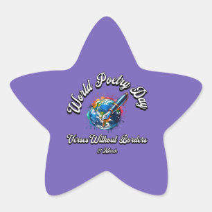 Sticker Étoile Journée mondiale de la poésie. Versets sans fronti