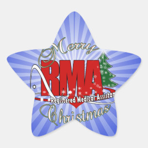 STICKER ÉTOILE JOYEUX AIDE MÉDICAL ENREGISTRÉ PAR RMA DE NOËL