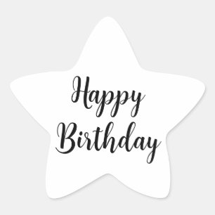 Sticker Étoile Joyeux Anniversaire Simple Minimaliste Typographie