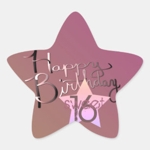 Sticker Étoile "Joyeux Anniversaire Sweet 16 !" Purple écrit à
