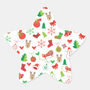 Sticker Étoile Joyeux Noël et Bonne Année ! Icônes XMAS