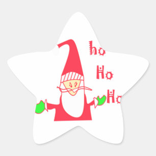 Sticker Étoile Joyeux Noël Joyeux Noël Drôle Père Noël Hohoho