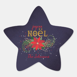 Sticker Étoile Joyeux Noël Joyeux Noel Star Marine Français
