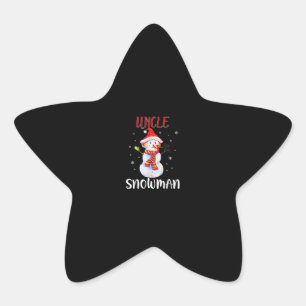 Sticker Étoile Joyeux Noël Oncle Snowman   Cadeaux Oncle