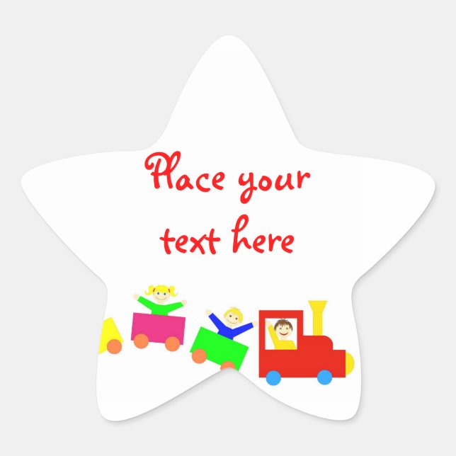 Sticker Étoile Joyeux Train pour enfants (Devant)