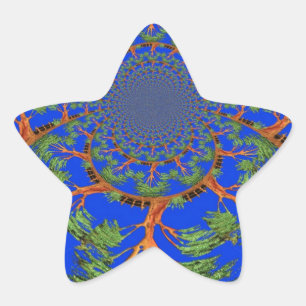 Sticker Étoile Kaleidoscope Acacia Arbre Art Imprimer/Graphique