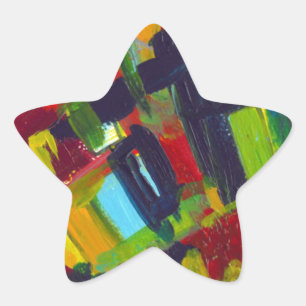 Sticker Étoile Kandinsky 304 Oeuvre Abstraite colorée