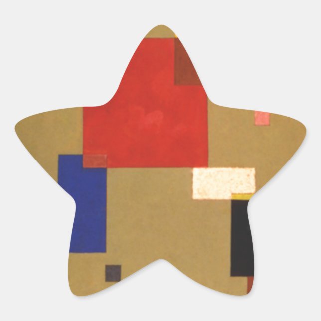 Sticker Étoile Kandinsky Treize Rectangles peinture Abstraite (Devant)