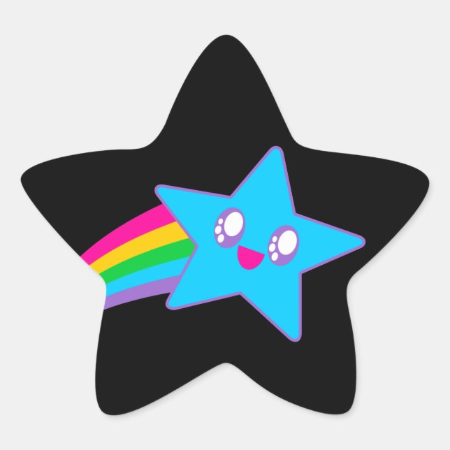 Sticker Étoile Kawaii Rave Neon Star Rainbow (Devant)