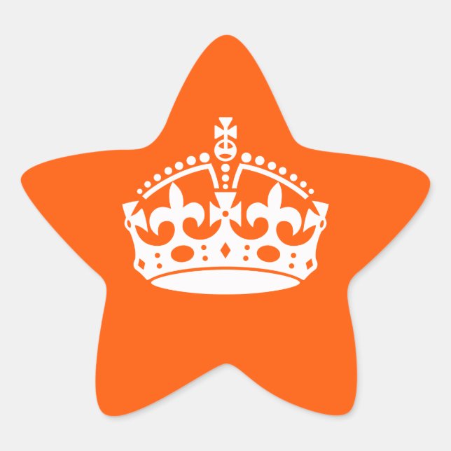 Sticker Étoile KEEP CALM CROWN Icon on Orange Customize This (Devant)