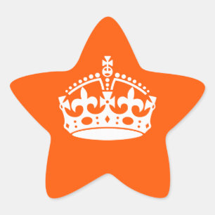 Sticker Étoile KEEP CALM CROWN Icon on Orange Customize This