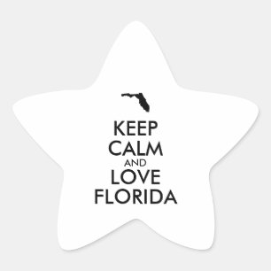 Sticker Étoile KEEP CALM et LOVE FLORIDA personnalisables