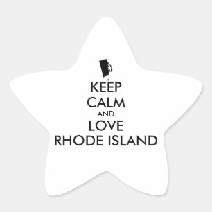 Sticker Étoile KEEP CALM et LOVE RHODE ISLAND personnalisables