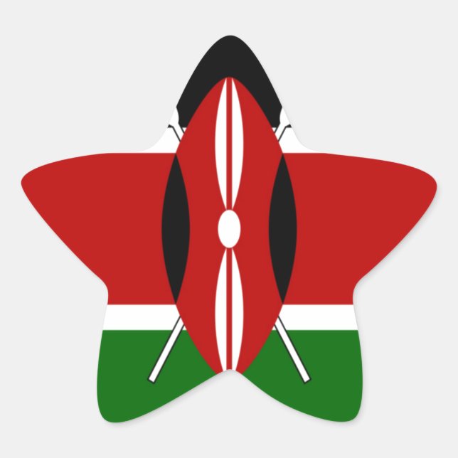 Sticker Étoile Kenya Drapeau Art - Patriotique & Design Moderne (Devant)