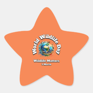 Sticker Étoile La Faune Compte. Journée mondiale de la faune (WWD