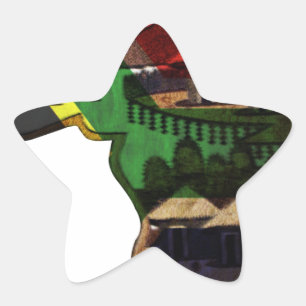 Sticker Étoile La mosaïque africaine en effervescence : Art Motif