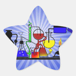 STICKER ÉTOILE LAB WARE - LABORATOIRE GLASSWARE MAD SCIENTIFIQUE