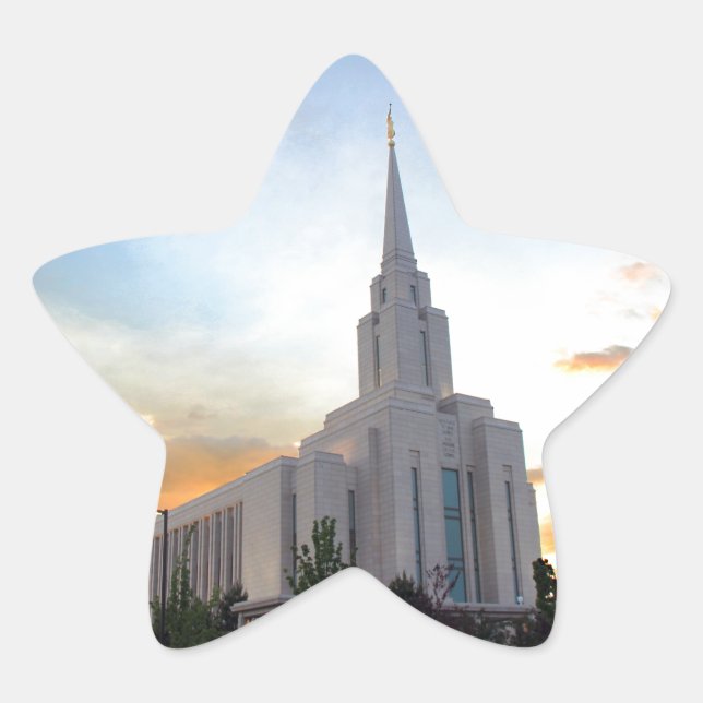 Sticker Étoile LDS Utah Temple sunset (Devant)