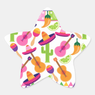 Sticker Étoile Le cactus de sombrero de partie de fiesta chaule