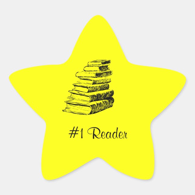 Sticker Étoile Lecteur Plaque personnalisée Yellow Star (Devant)