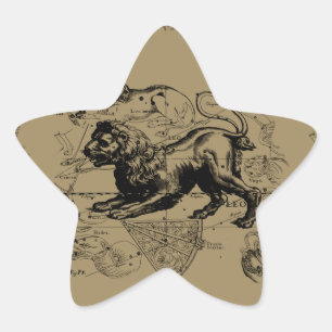 Sticker Étoile Leo Constellation Carte Hevelius vers 1690