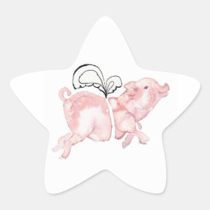 Sticker Étoile Les porcs peuvent voler
