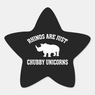 Sticker Étoile Les Rhinos Sont Juste Chubby Unicorns Drôle Cadeau