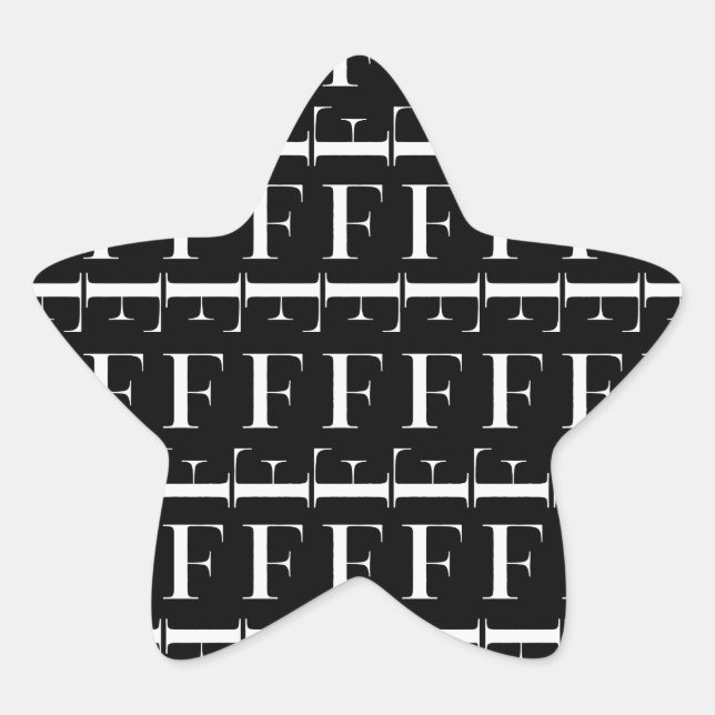 STICKER ÉTOILE LETTRE INITIALE MONÂTRE F (Devant)