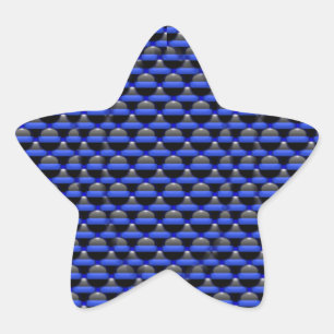 Sticker Étoile Ligne bleue mince