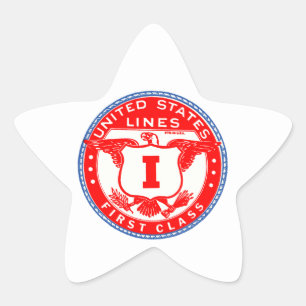 Sticker Étoile Ligne de États-Unis Première Classe