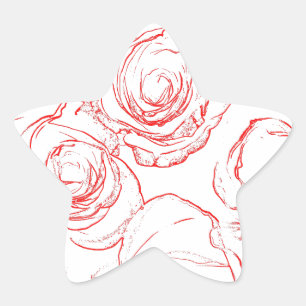 Sticker Étoile Lignes directrices de Red Roses