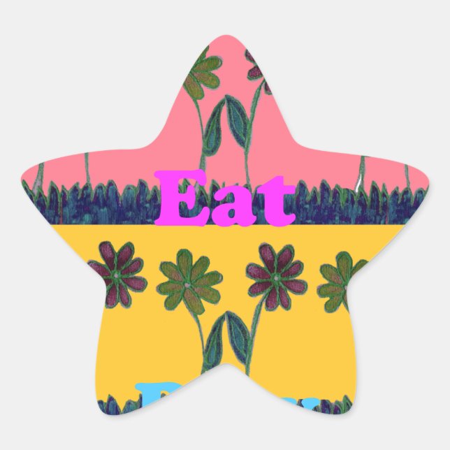 Sticker Étoile Love Eat Play Art Print (Devant)